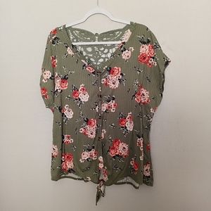 Bobbie & Brooks button-up tie-front T-shirt size 2x